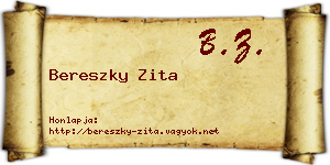 Bereszky Zita névjegykártya