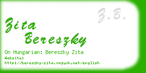 zita bereszky business card